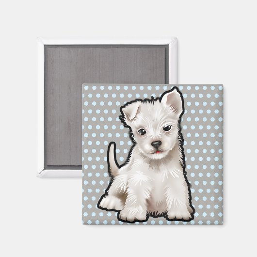 Custom Magnet schattige puppy karakters. (Voorkant / Achterkant)