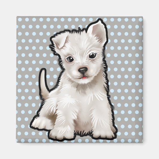 Custom Magnet schattige puppy karakters. (Voorkant)
