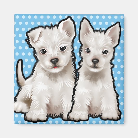Custom Magnet schattige puppy karakters. (Voorkant)