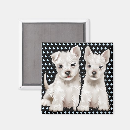 Custom Magnet schattige puppy karakters. (Voorkant / Achterkant)