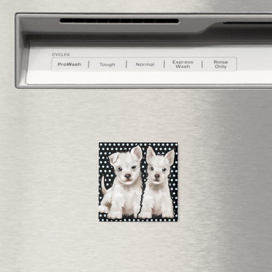 Custom Magnet schattige puppy karakters. (Insitu (Vaatwasser))