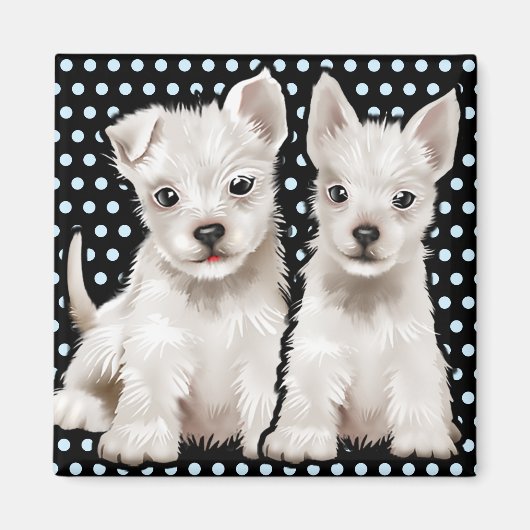Custom Magnet schattige puppy karakters. (Voorkant)
