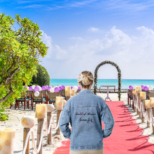 Custom Maid of Honor Bruiloft Bachelorette Party Denim Jacket