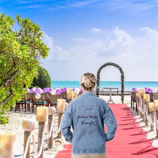 Custom Maid of Honor Bruiloft Bachelorette Party Denim Jacket