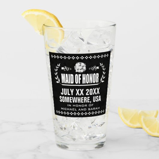 Custom Maid of Honor Glas (Voorkant ijs)