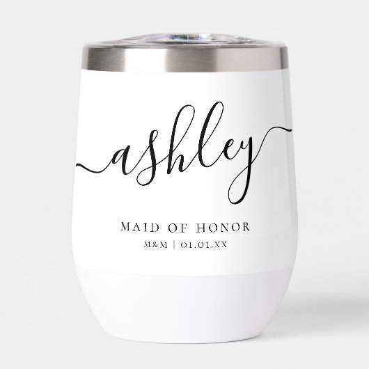 Custom Maid of Honor Script Kalligrafie Naam (Voorkant)
