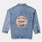 Custom Maid of Honor Waterverf Shell Starfish Denim Jacket (Achterkant)
