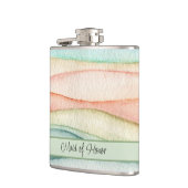 Custom Maid of Honor Waterverf Streaks Heupfles (Links)