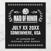 Custom Maid of Honor Wijn Etiket (Enkel label)