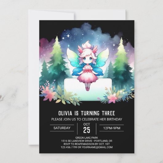Custom Majestic Fairy Verjaardag Kaart (Voorkant)