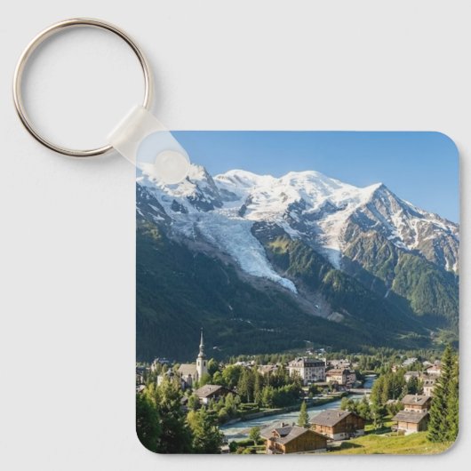 Custom Majestic Mont Blanc French Alps View Sleutelhanger (Voorkant)