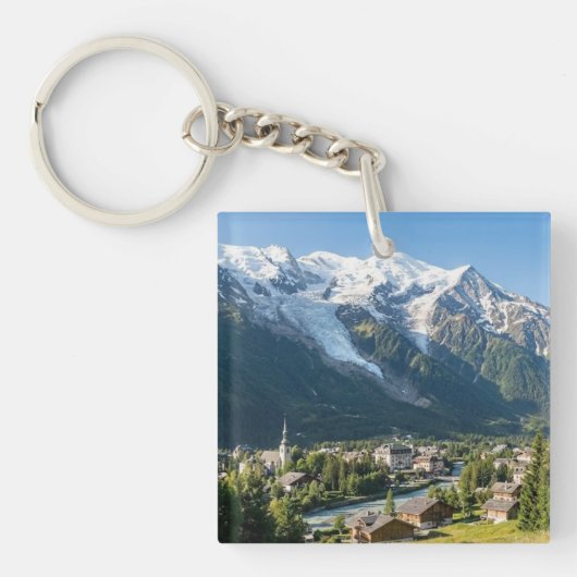 Custom Majestic Mont Blanc French Alps View Sleutelhanger (Voorkant)