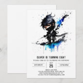 Custom Majestic Ninja Jongen Digitale Verjaardag Kaart (Voorkant / Achterkant)