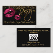 Custom - Make-up artiest met goud & heet roze Visitekaartje (Voorkant / Achterkant)