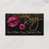 Custom - Make-up artiest met goud & heet roze Visitekaartje (Voorkant)