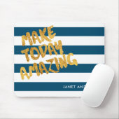 Custom Make Vandaag Verbazingwekkende Marine en Go Muismat (Met muis)