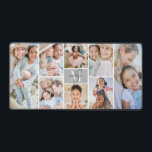 Custom Make Your Own 8 Photo Collage Bureaumat<br><div class="desc">Personalized Initial Name Monogram Photo Collage Desk Mat. Add a personal and stylish touch to your workspace with this custom desk mat, perfect as an office accessory or extra-large mouse pad for your work-from-home business. The design features a gray box in the center with a crisp white initial letter and...</div>