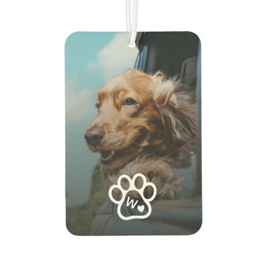 Custom Make Your Own Pet Photo Potrait Monogram Luchtverfrisser (Achterkant)