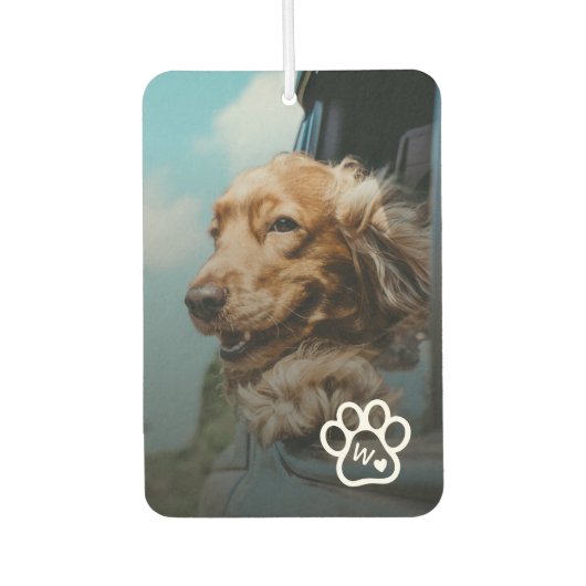 Custom Make Your Own Pet Photo Potrait Monogram Luchtverfrisser (Voorkant)