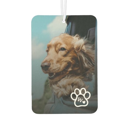 Custom Make Your Own Pet Photo Potrait Monogram Luchtverfrisser (Achterkant)