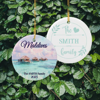 Custom Maldives Family Vacation Keramisch Ornament
