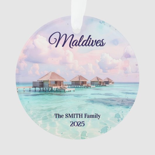 Custom Maldives Family Vacation Ornament (voorkant)