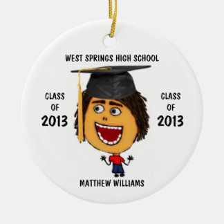 Custom Male Afstuderen Cartoon Ornament