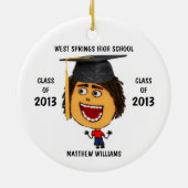 Custom Male Afstuderen Cartoon Ornament (Achterkant)