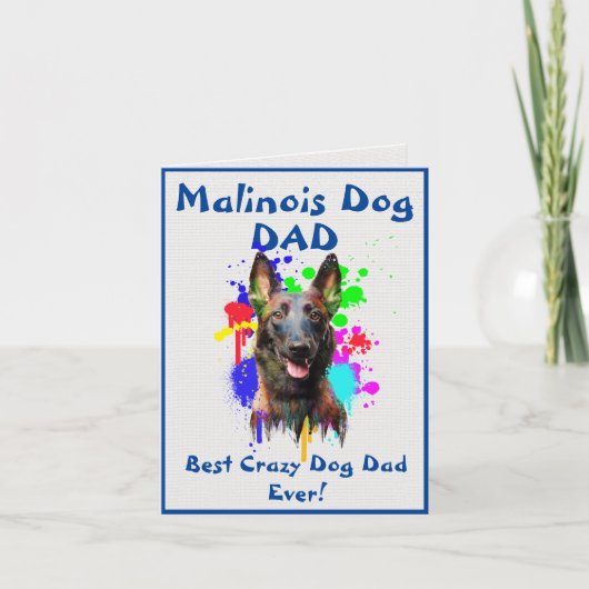 Custom Malinois Pap Dog Beste Gekke Hond Papa Digi Kaart (Voorkant)