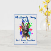 Custom Malinois Pap Dog Beste Gekke Hond Papa Digi Kaart (Gele Bloem)