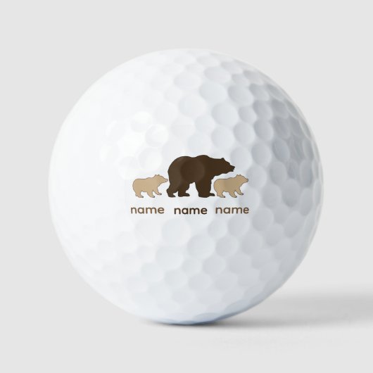Custom Mama Bear With 2 Kid Names Mothers Day Gift Golfballen (Voorkant)