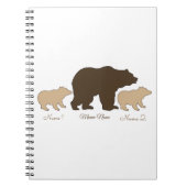 Custom Mama Bear With 2 Kid Names Mothers Day Gift Notitieboek (Voorkant)