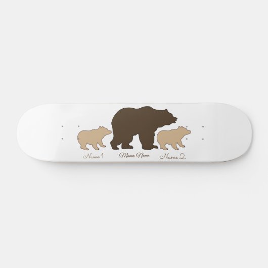 Custom Mama Bear With 2 Kid Names Mothers Day Gift Persoonlijk Skateboard (Horizontaal)