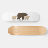 Custom Mama Bear With 2 Kid Names Mothers Day Gift Persoonlijk Skateboard (Horizontaal)