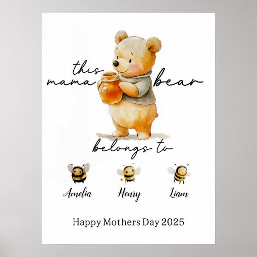 Custom Mama Beer Ingelijste Poster, Mama Est met K Poster (Voorkant)