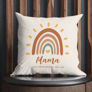 Custom Mama Boho Modern Stylish Rainbow Sun Kussen