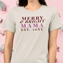 Custom Mama Est. Jaar Merry Bright Minimalist Cool