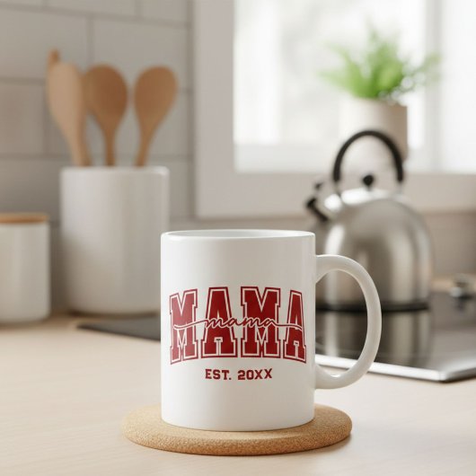 Custom Mama Est. Year Personalized Mom Established Koffiemok