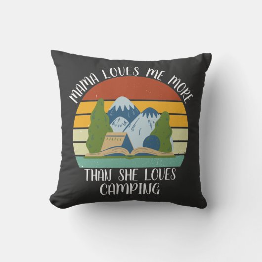 CUSTOM Mama houdt meer van me dan van haar Camping Kussen (Voorkant)