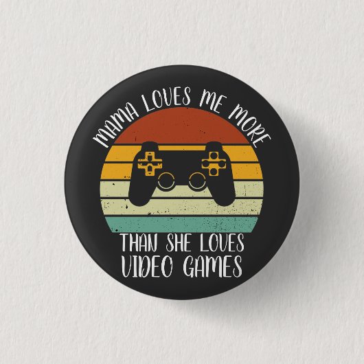 CUSTOM Mama houdt meer van me dan van videogame Ronde Button 3,2 Cm (Voorkant)