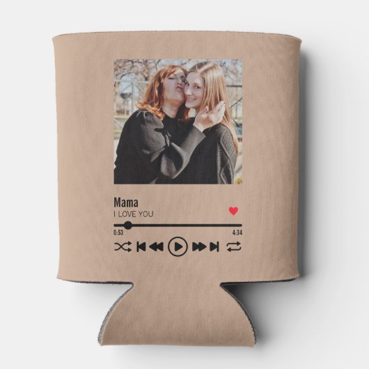 Custom Mama I love you Moederdag Blikjeskoeler (Achterkant)