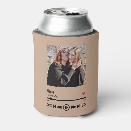 Custom Mama I love you Moederdag Blikjeskoeler (Blikje Achterkant)