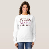 Custom Mama Merry Bright Est. Minimalistisch koel Trui (Voorkant volledig)