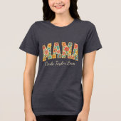 Custom Mama met Kinder namen of het laatste jaar Tri-Blend Shirt (Voorkant)