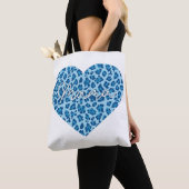 Custom Mama Word Art over Blue Leopard Pattern Tote Bag (Dichtbij)