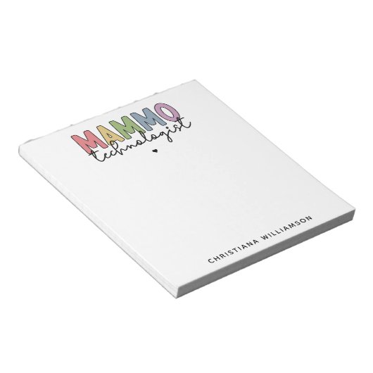 Custom Mammo Technologist Mammography Tech Gifts Notitieblok (Schuin)