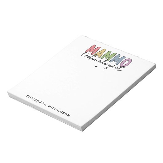 Custom Mammo Technologist Mammography Tech Gifts Notitieblok (Linkerzijde)