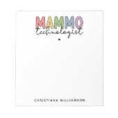 Custom Mammo Technologist Mammography Tech Gifts Notitieblok (Voorkant)