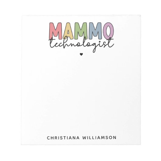Custom Mammo Technologist Mammography Tech Gifts Notitieblok (Voorkant)