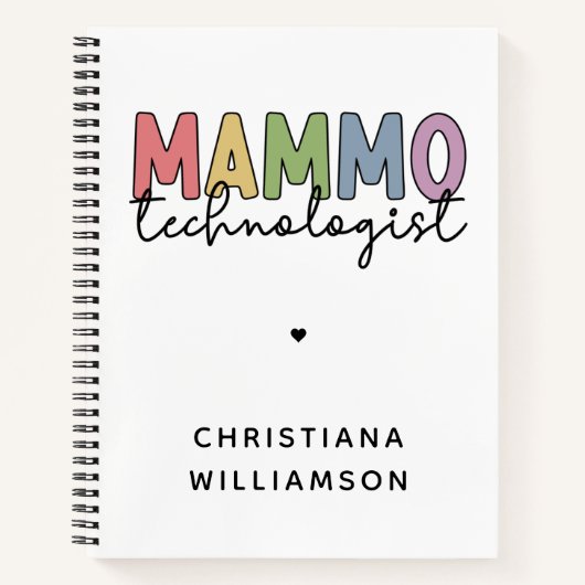 Custom Mammo Technologist Mammography Tech Gifts Notitieboek (Voorkant)